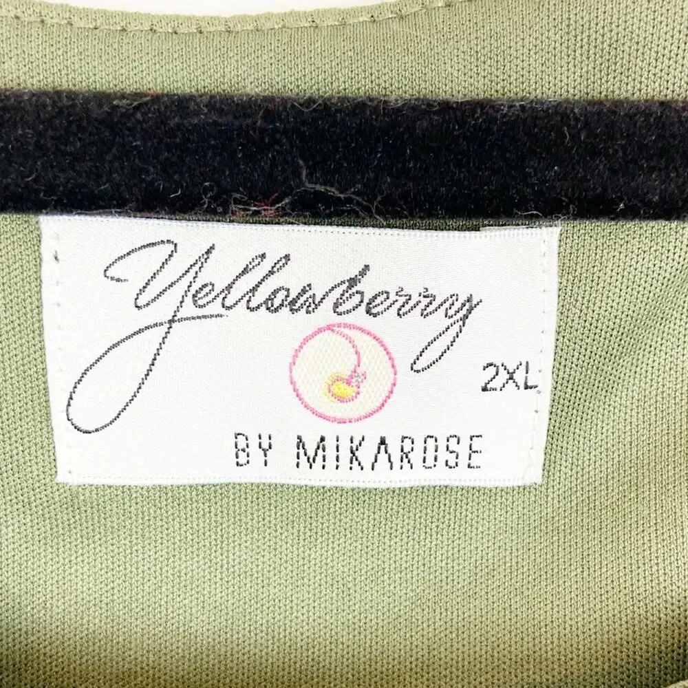 Yellowberry by Mikarose Green Lace Overlay Top 2XL - Picture 4 of 5